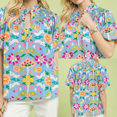 Folk Art Print Top