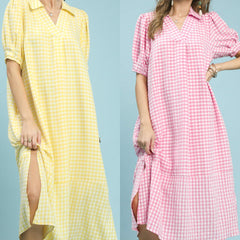 Gingham Midi Dress