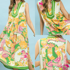 Floral Sleeveless Midi Dress