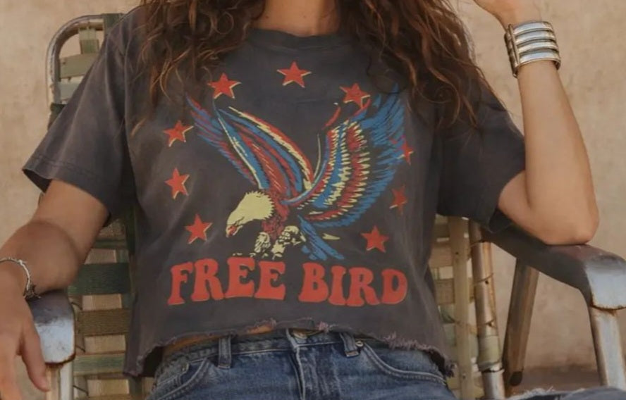 Free Bird 22 Vintage Relaxed Crop Tee