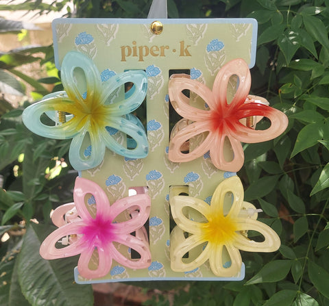 Hawaiian Flower Hair Clips