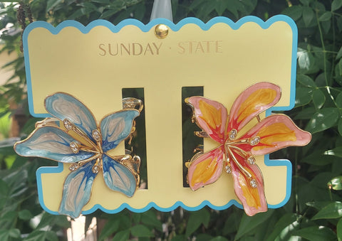 Acrylic Flower Hair Clips