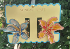 Acrylic Flower Hair Clips