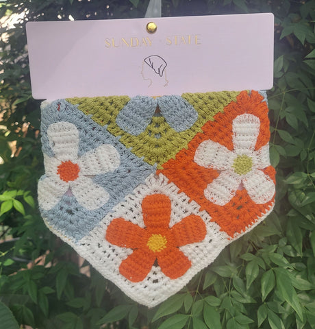 Floral Crochet Hair Bandana