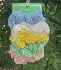 Pastel Checkered Hair Scrunchies