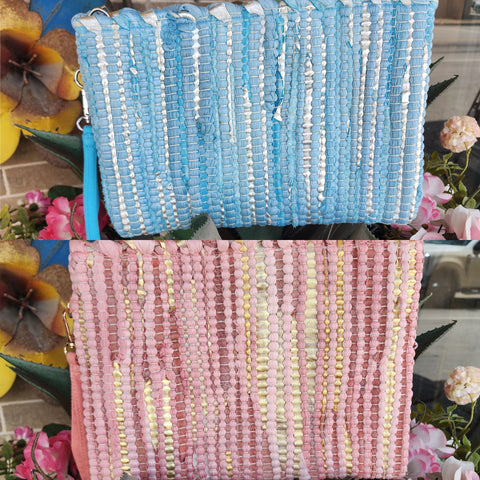 Metallic Zipper Clutch