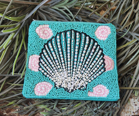 Beach Zipper Coin Pouch