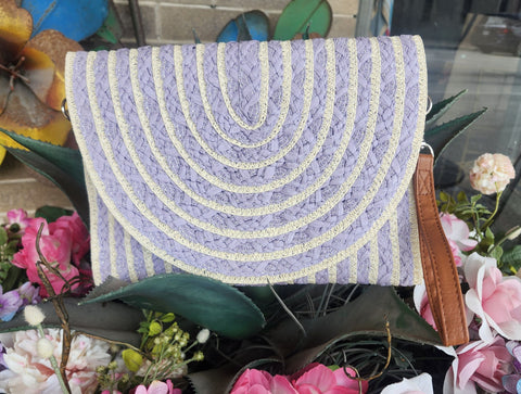 Lavender Straw Clutch/Purse