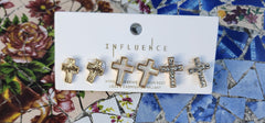 Cross Stud Earring Set