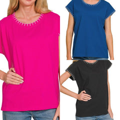 Stitch Detailed Oversize Top