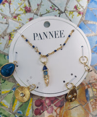 Rhinestone Drop Necklace With Matching Charms