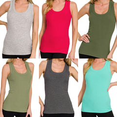 Ribbed Scoop Neck Tank Top