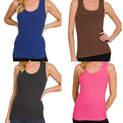 Ribbed Scoop Neck Tank Top