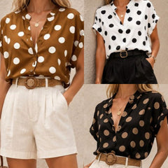 Polka Dot Button Top