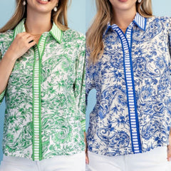 Floral Print Button Down Top