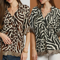 Mixed Animal Print Top