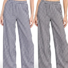Gingham Pattern Wide Leg Pants