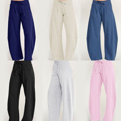 Fleece Baggy Barrel Leg Fit Mid Rise Sweatpants