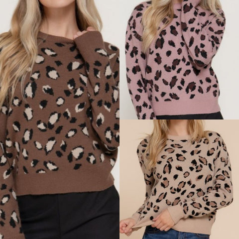 Long Sleeve Animal Jacquard Sweater