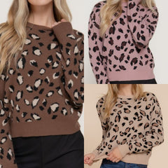 Long Sleeve Animal Jacquard Sweater