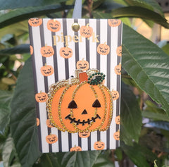 Halloween Rhinestone Pumpkin Hair Clip