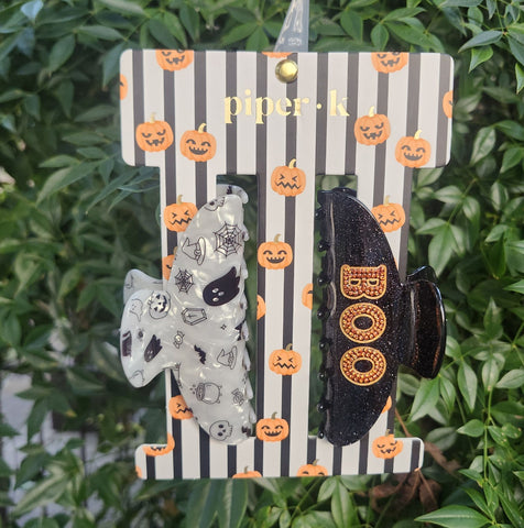 Boo Halloween Hair Clips