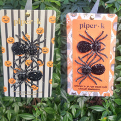 Halloween Rhinestone Spider Hair Barrettes