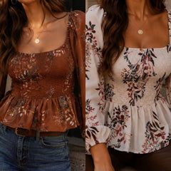 Floral Smocked Peplum Top