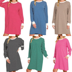 Striped Contrast T-Shirt Dress